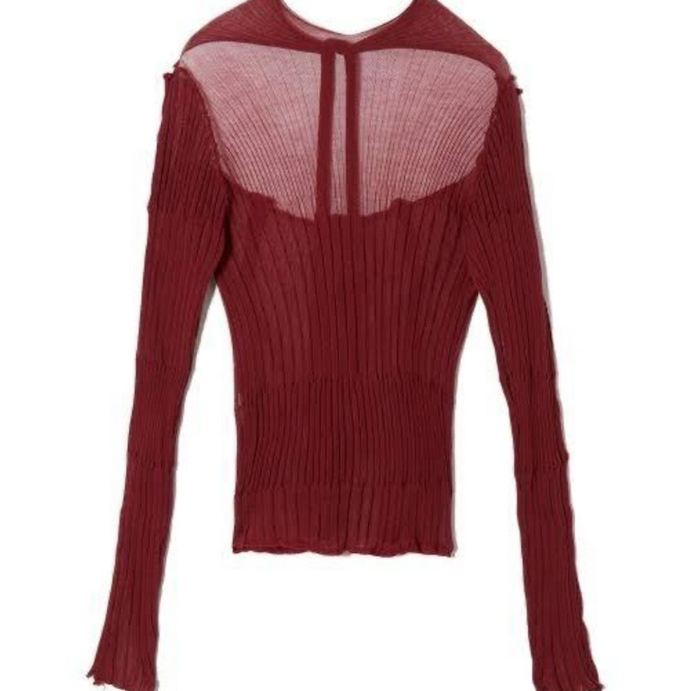 Perverze sheer Ribbed cardigan